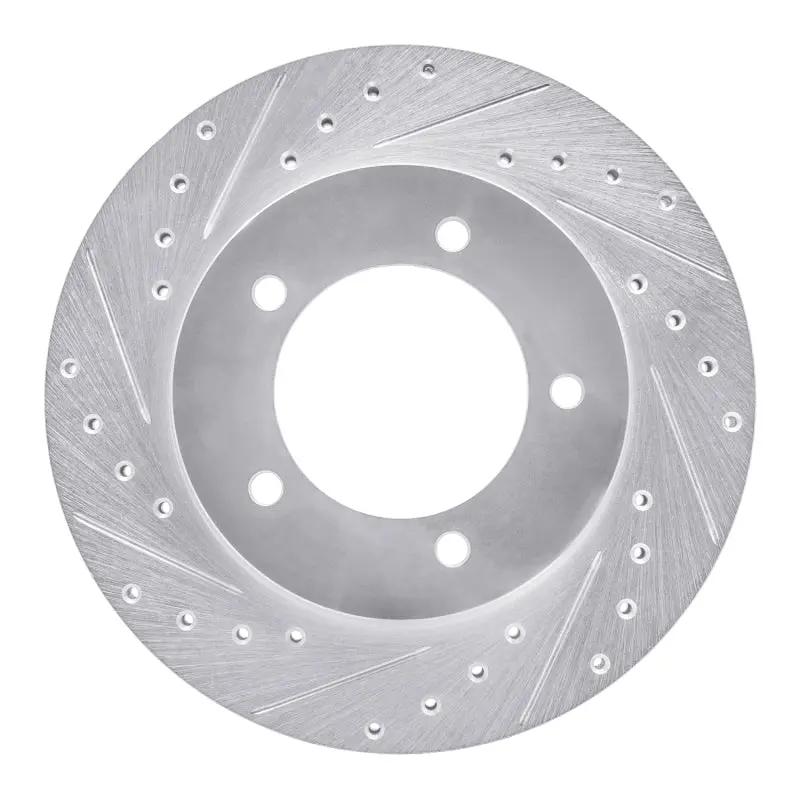 R1 96-98 Suzuki Sidekick Front Left Drilled & Slotted Silver Brake Rotor 1