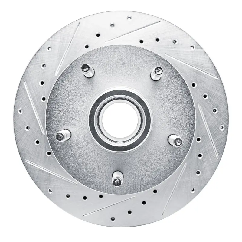 R1 94-99 Dodge Ram 1500 Pickup Front Left Drilled & Slotted Silver Brake Rotor 1