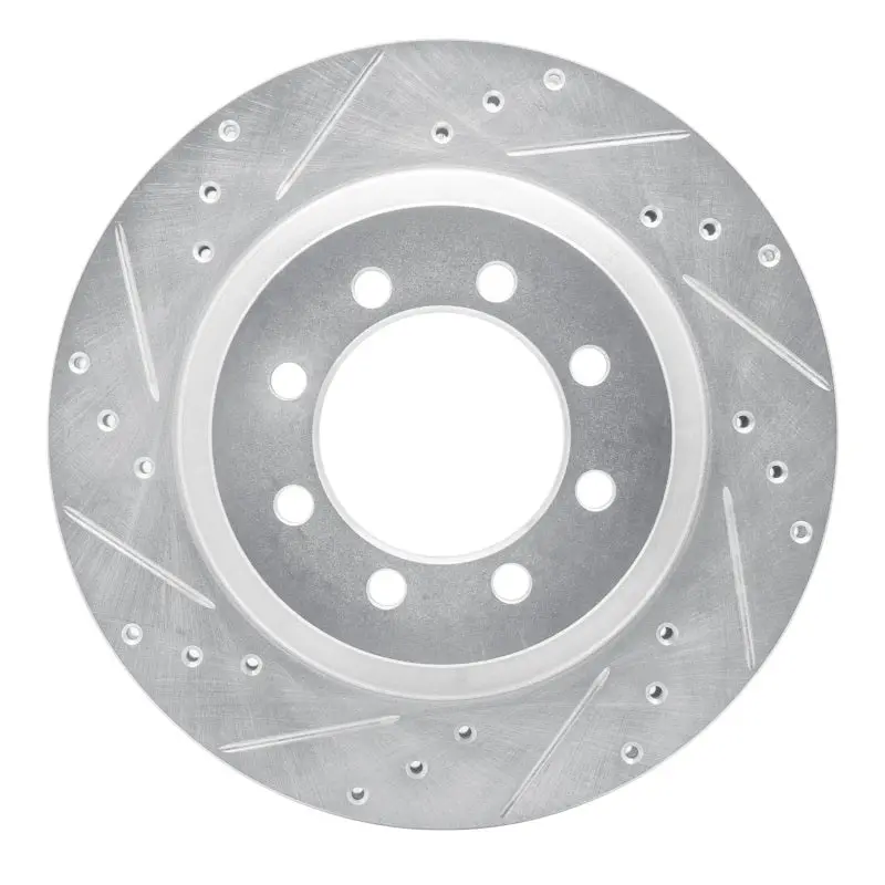 R1 68-76 Ford E-350 Econoline Front Left Drilled & Slotted Silver Brake Rotor 1