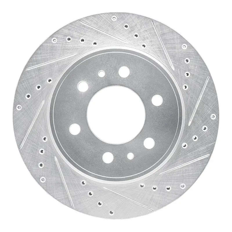 R1 09-09 Ford F-150 Rwd Front Right Drilled & Slotted Silver Brake Rotor 1