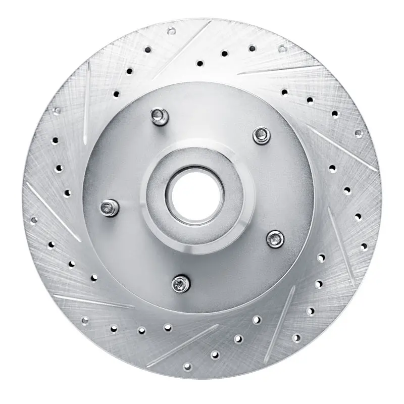 R1 94-02 Dodge Ram 1500 Van Front Left Drilled & Slotted Silver Brake Rotor 1