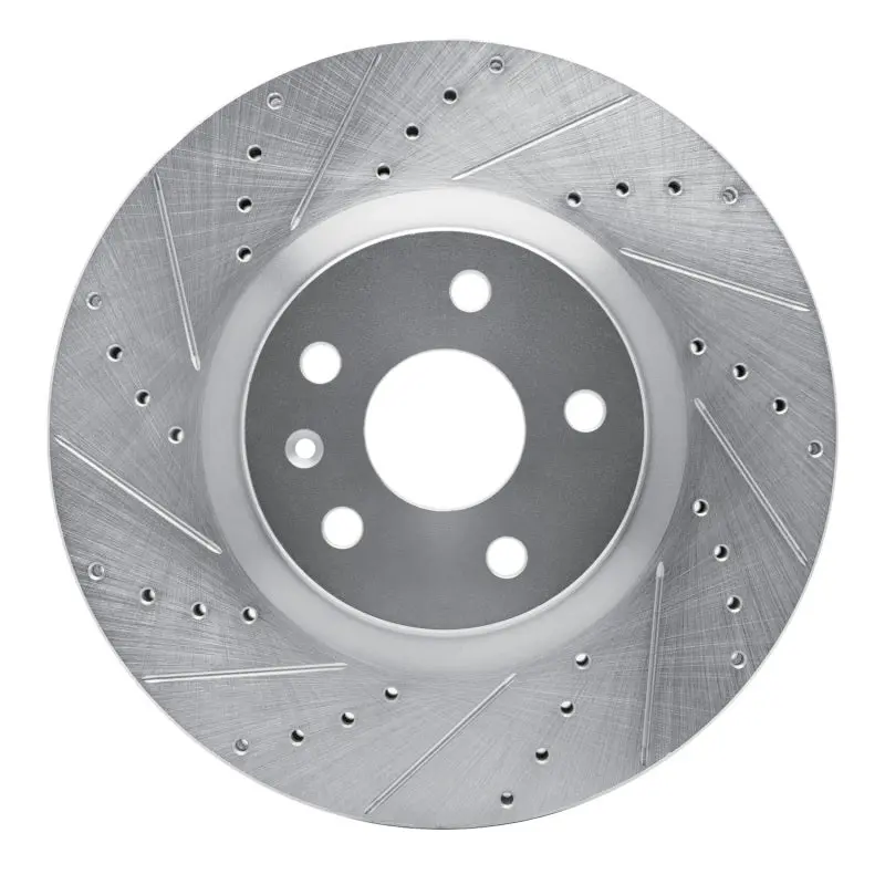 R1 13-19 Buick Regal Front Left Drilled & Slotted Silver Brake Rotor 1