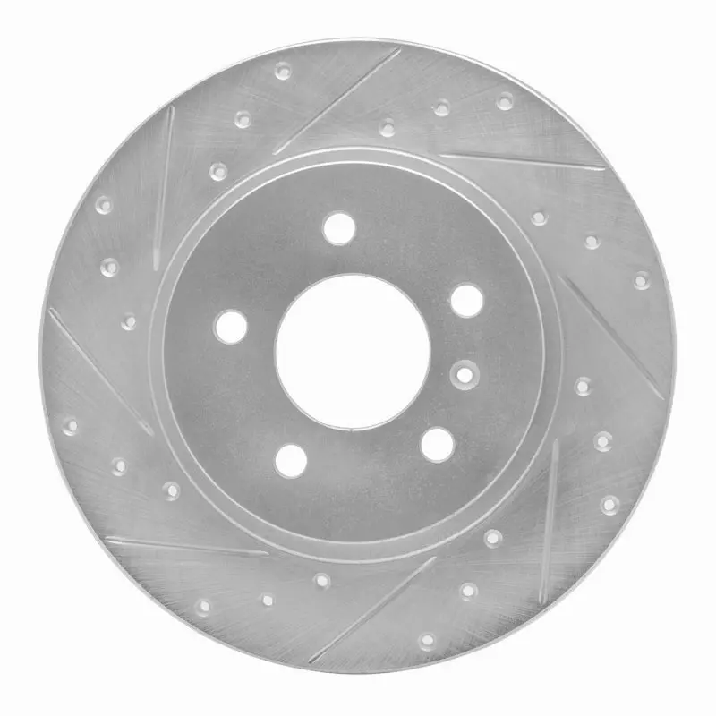 R1 05-05 Buick Terraza Rear Left Drilled & Slotted Silver Brake Rotor 1