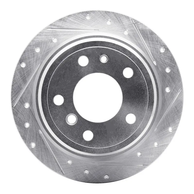 R1 81-86 Bmw 733I Rear Right Drilled & Slotted Silver Brake Rotor 1