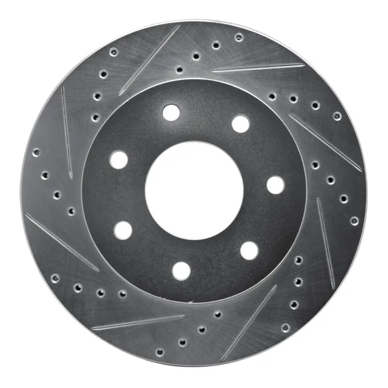 R1 04-08 Ford F-150 4Wd Front Left Drilled & Slotted Silver Brake Rotor 1