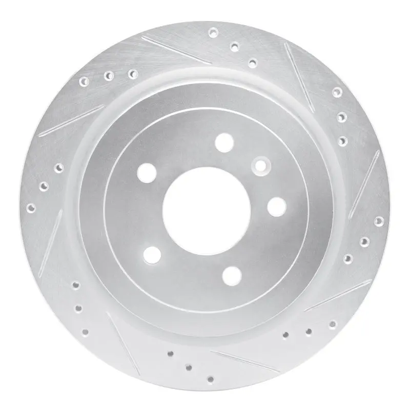R1 13-19 Cadillac Ats Rear Right Drilled & Slotted Silver Brake Rotor 1