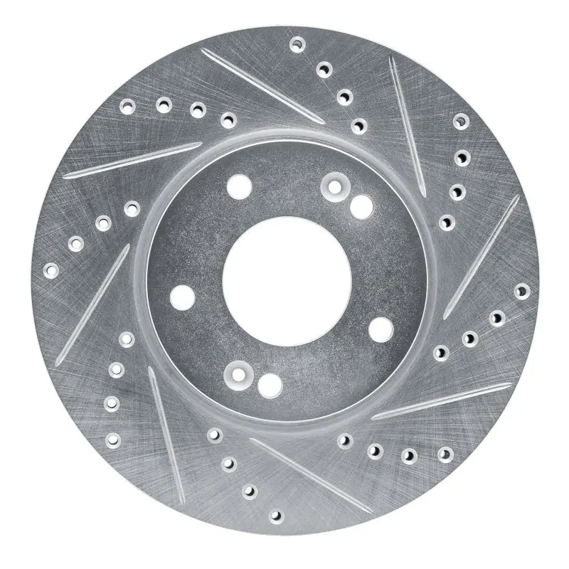 R1 07-10 Kia Rondo (Usa) Front Right Drilled & Slotted Silver Brake Rotor 1