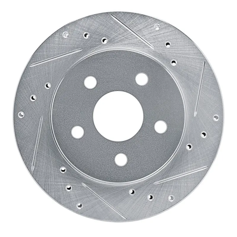 R1 88-90 Dodge Monaco Front Right Drilled & Slotted Silver Brake Rotor 1