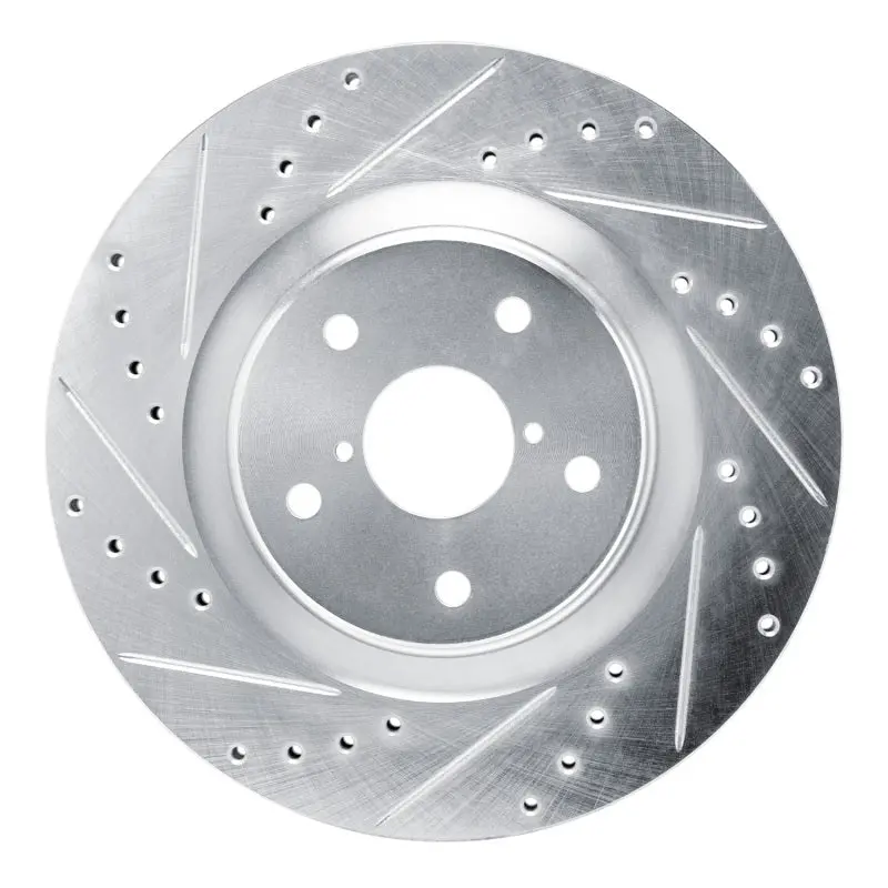 R1 2020-2025 Subaru Wrx Front Left Drilled & Slotted Silver Brake Rotor 1