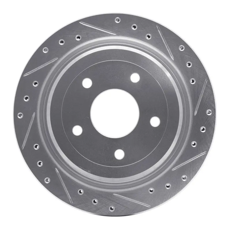 R1 97-13 Cadillac Xlr Rear Right Drilled & Slotted Silver Brake Rotor 1