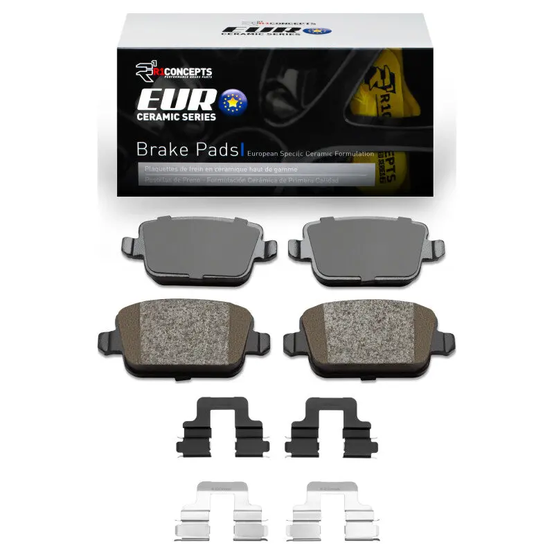 R1 07-10 Volvo S80 Rear Euro Ceramic Pads & Hardware Kit 1