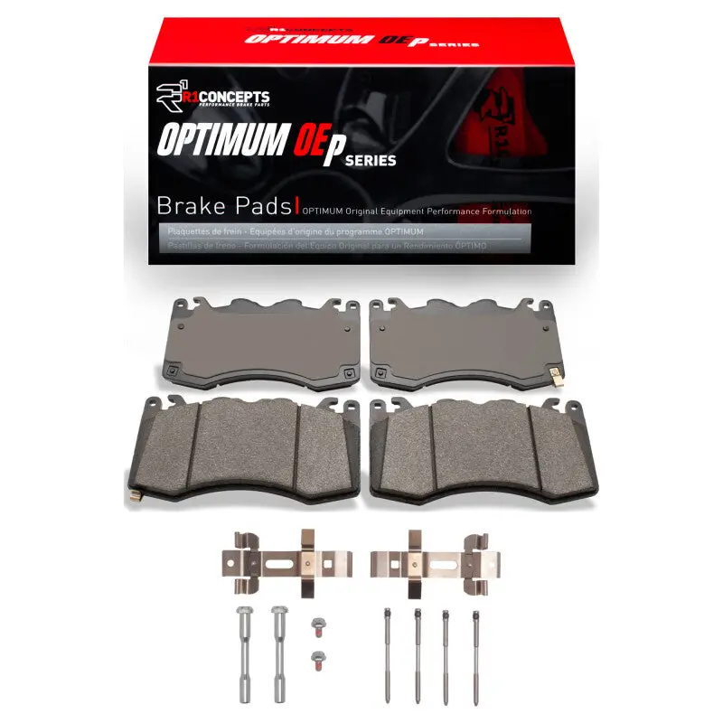 R1 24-25 Ford Mustang Front Optimum Oe Pads & Hardware Kit 1