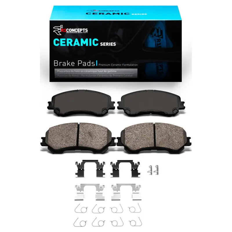 R1 14-23 Nissan Rogue Front Ceramic Brake Pads & Hardware Kit 1