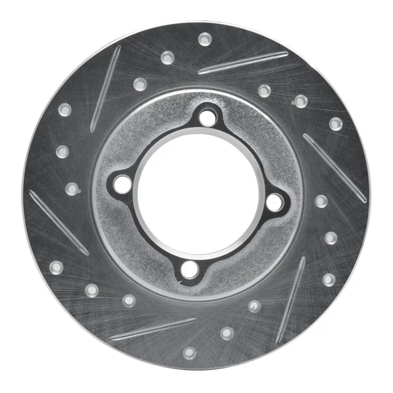 R1 88-93 Ford Festiva Front Left Drilled & Slotted Silver Brake Rotor 1