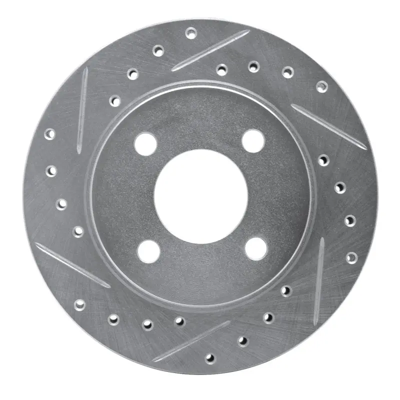 R1 81-87 Chrysler Town & Country Front Left Drilled & Slotted Silver Brake Rotor 1