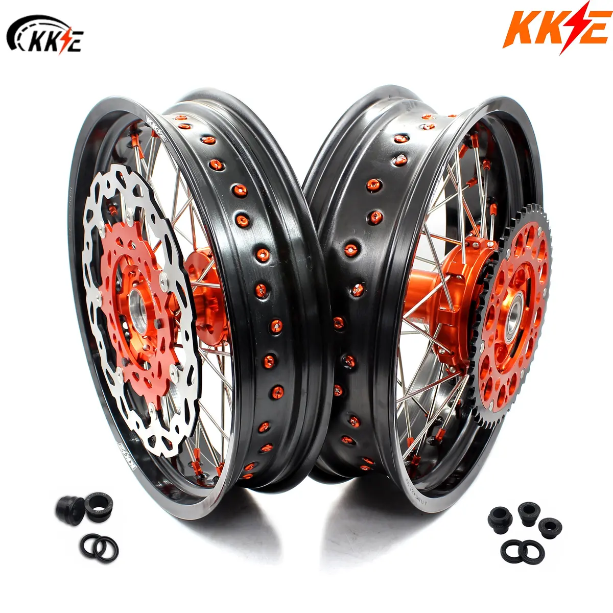 Kke 17Inch Cush Drive Supermoto Wheels Rims For Ktm690 Smc 2007-2011 320Mm Disc 1