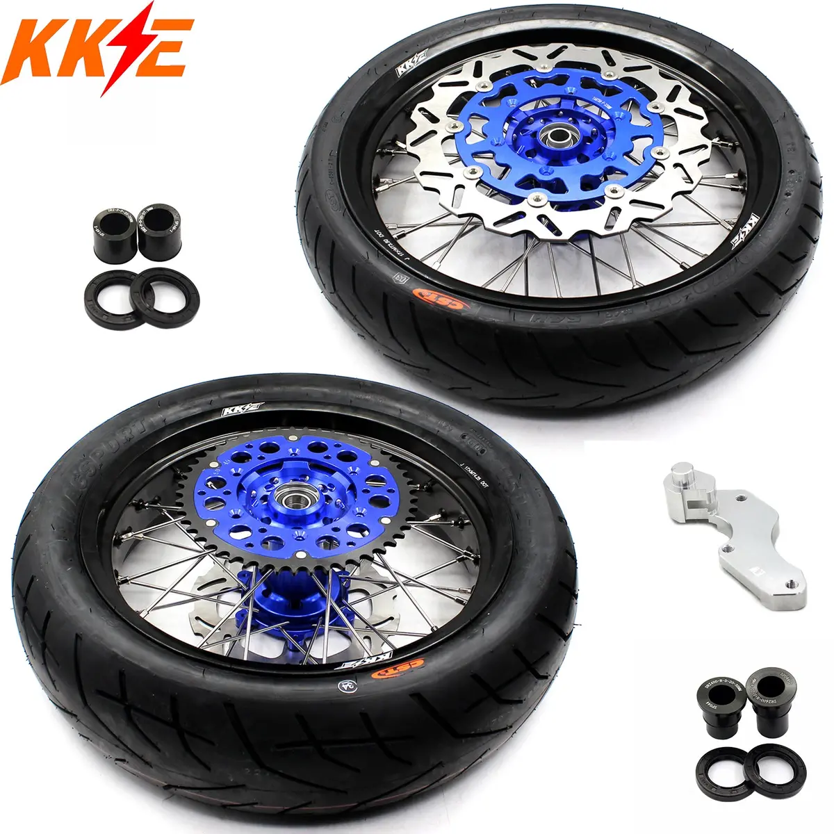 Kke 3.5/4.25*17Inch Supermoto Spoked Wheels Cst Tires For Suzuki Drz400 Drz400e Drz400s 1