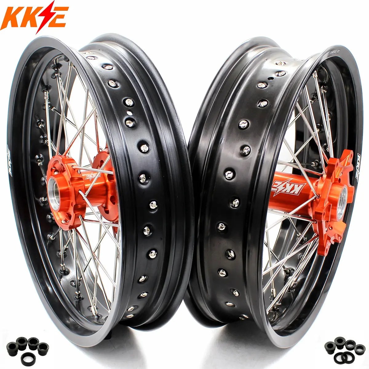 Kke 3.5*16.5" / 5.0*17" Supermoto Wheels For Ktm Sx Sx-F Exc Exc-F Xcf 125-530Cc 2003-2025 1