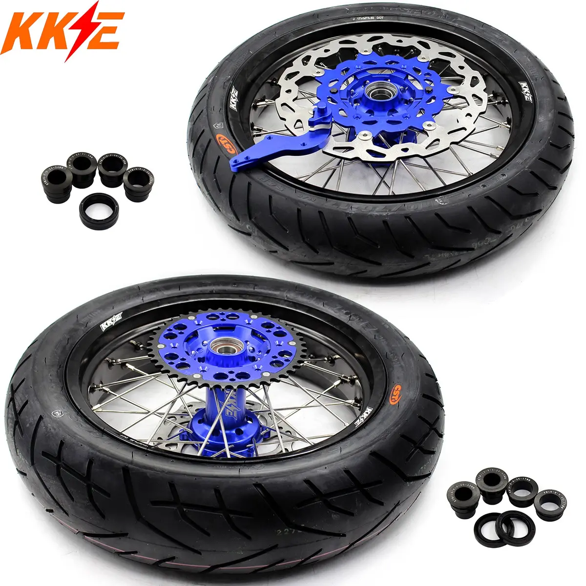 Pre-Order Kke 3.5/4.25*17Inch Wheels Tires For 2003-2025 Ktm Sx Sx-F Xc Exc Exc-F Husqvarna Husaberg Blue & Black 1
