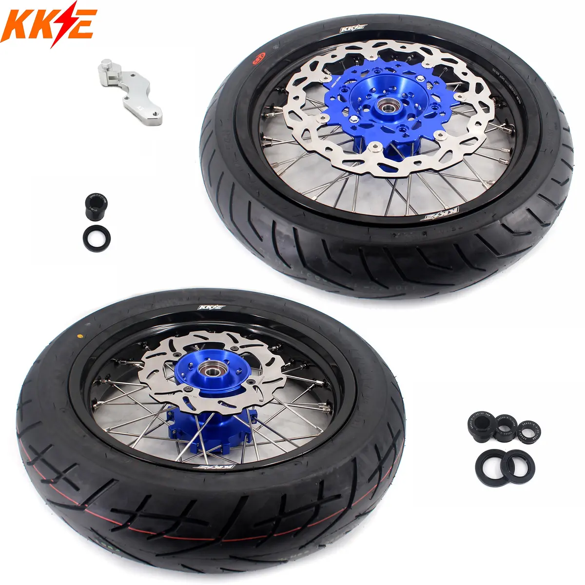 Kke 3.5/4.25*17Inch Cush Drive Supermoto Wheels Tires For Suzuki Dr650se 1996-2021 1