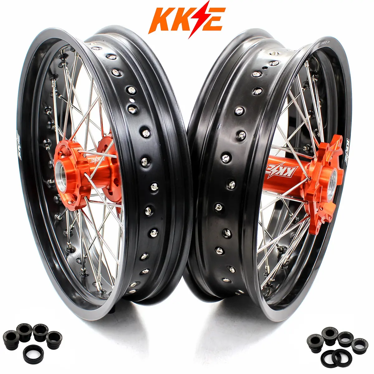 Kke 3.5/4.25 Supermoto Wheels For Ktm Exc Excf Sx Sxf Xcw Xcf 125-530 2003-2025 1
