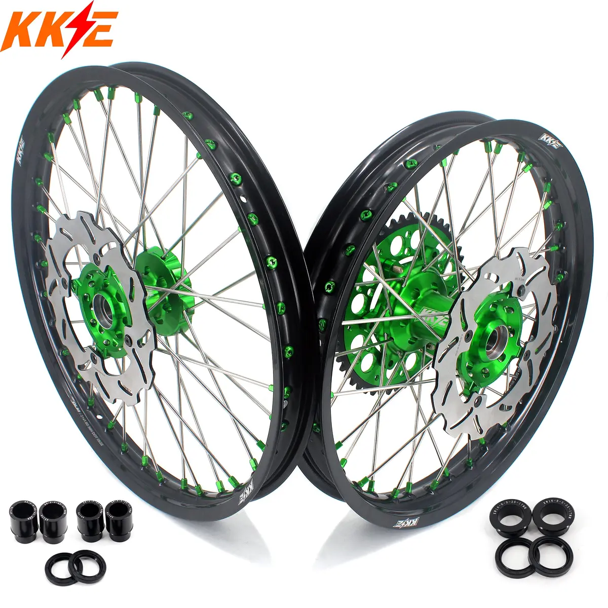 Kke 21In. 19In. Motorcycle Alloy Wheels Rims For Kawasaki Kx125 Kx250 2003 2004 2005 1