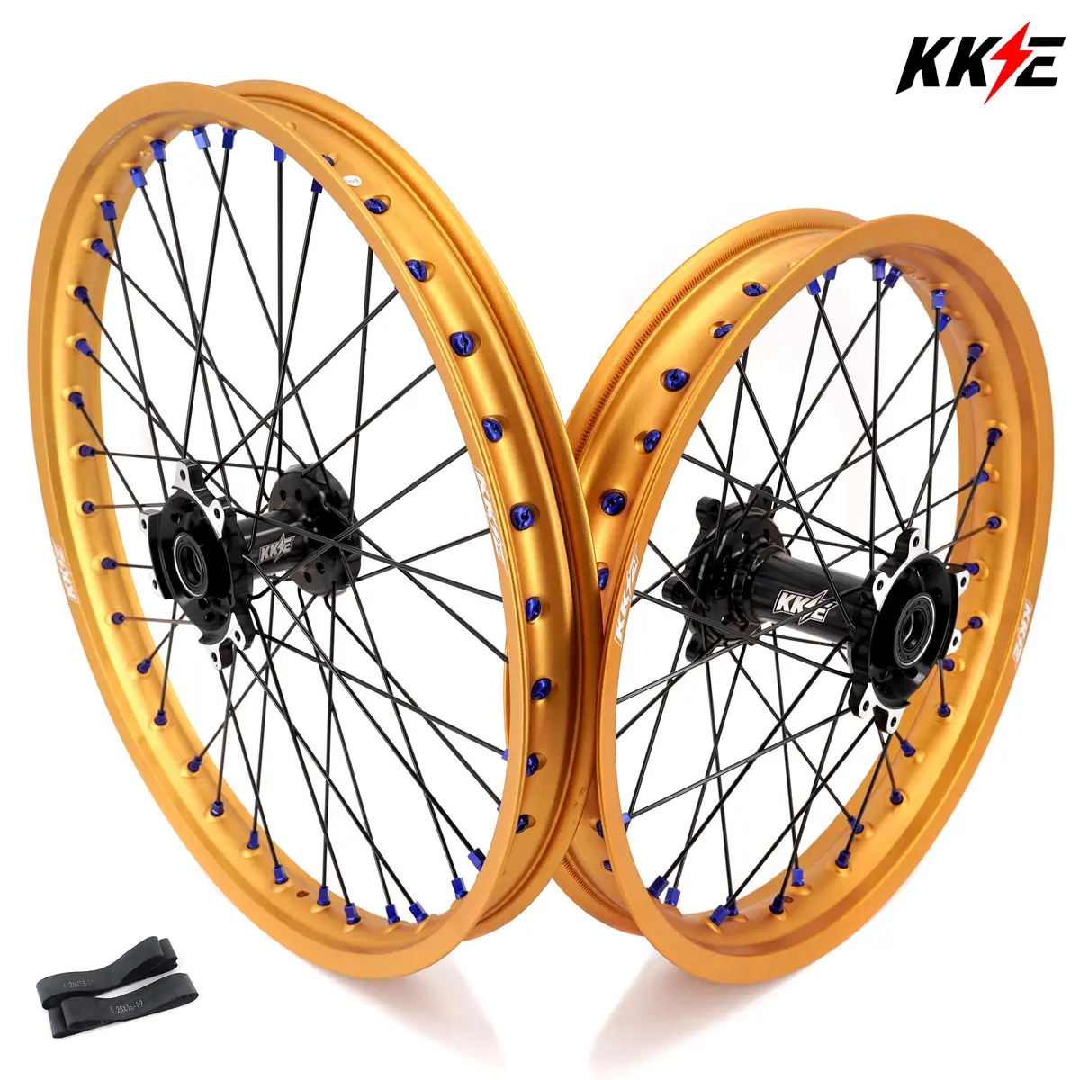 Us Stock Kke 1.6*21" & 2.15*18" Electric Dirtbike Wheels Rim Fit For Surron Ultra Bee 2023-2025 Blue Nipples 1