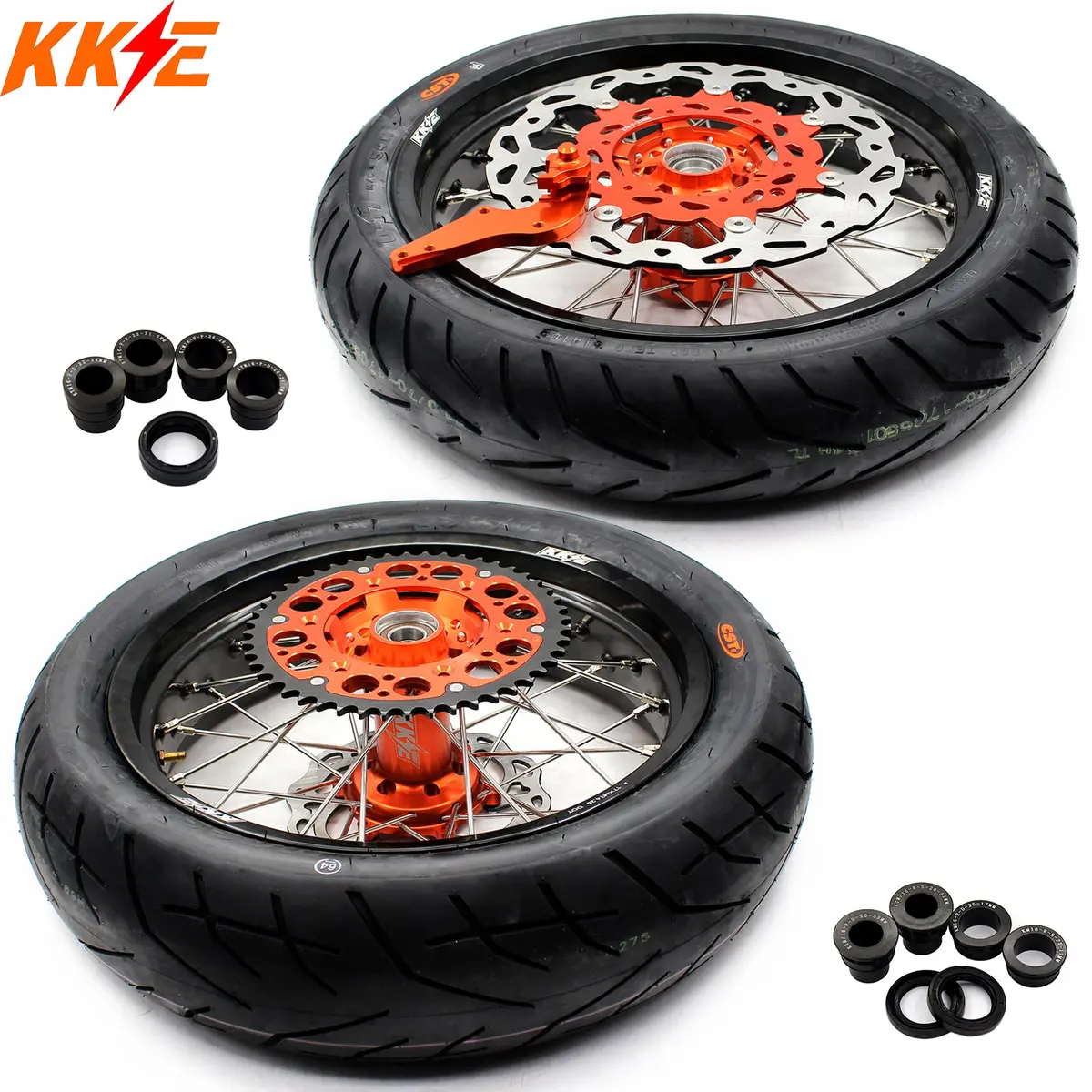 Kke 3.5/4.25*17Inch Supermoto Tires Wheels Fit Ktm Sx Sx-F Xc Xc-F Exc Exc-W Exc-F 125-530Cc 2003-2025 1