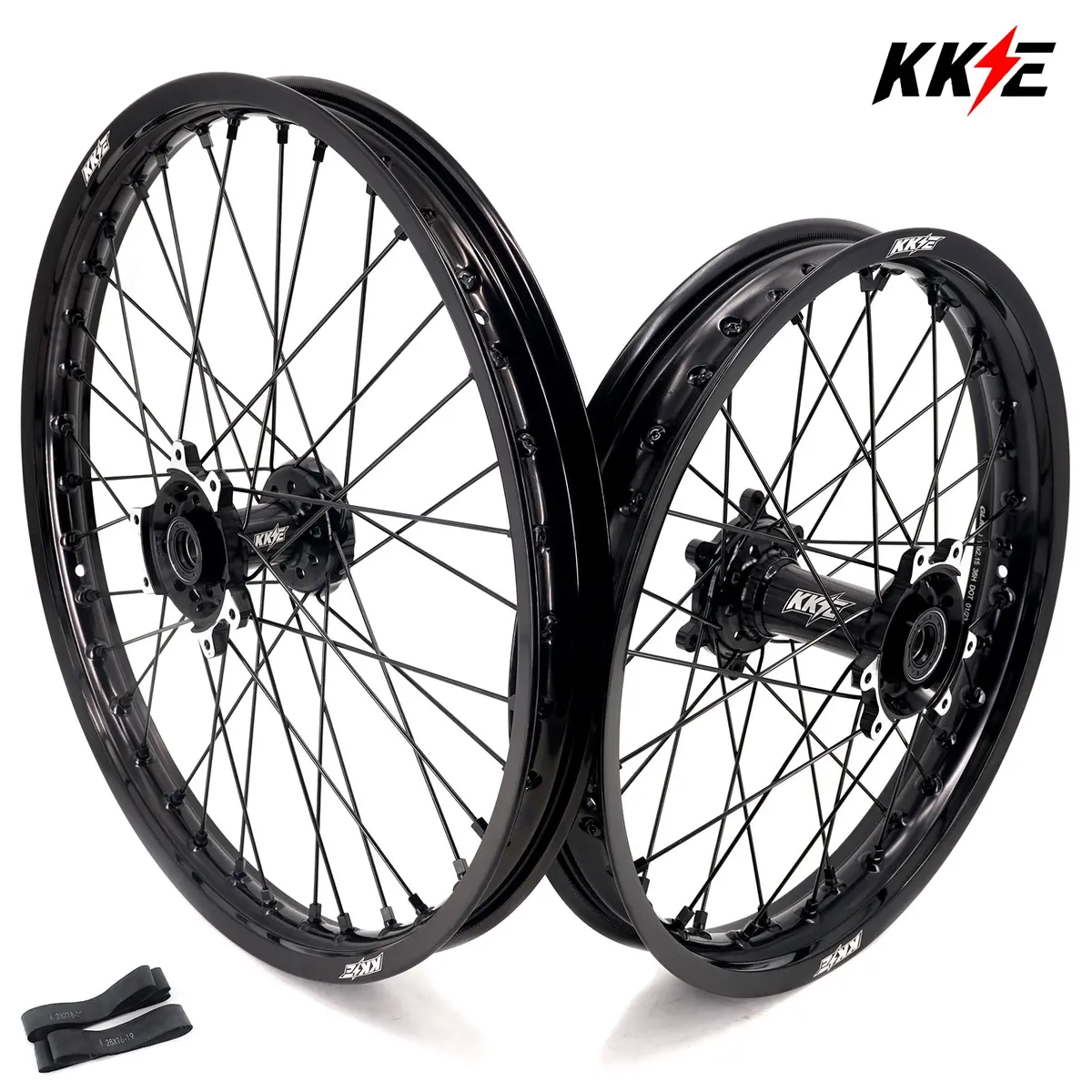 Kke Factory Stock Kke 21" & 18" E-Bike Spoke Wheels Rims Fit Surron Ultra Bee 2023-2025 All Black 1