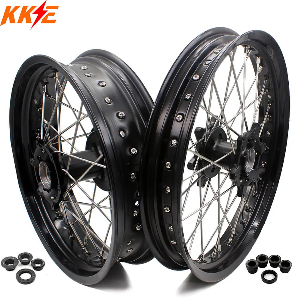 Kke 2.5*19/4.25*17 Cush Drive Supermoto Wheels Set For Ktm 990 950 Adventure 2003-2015 1