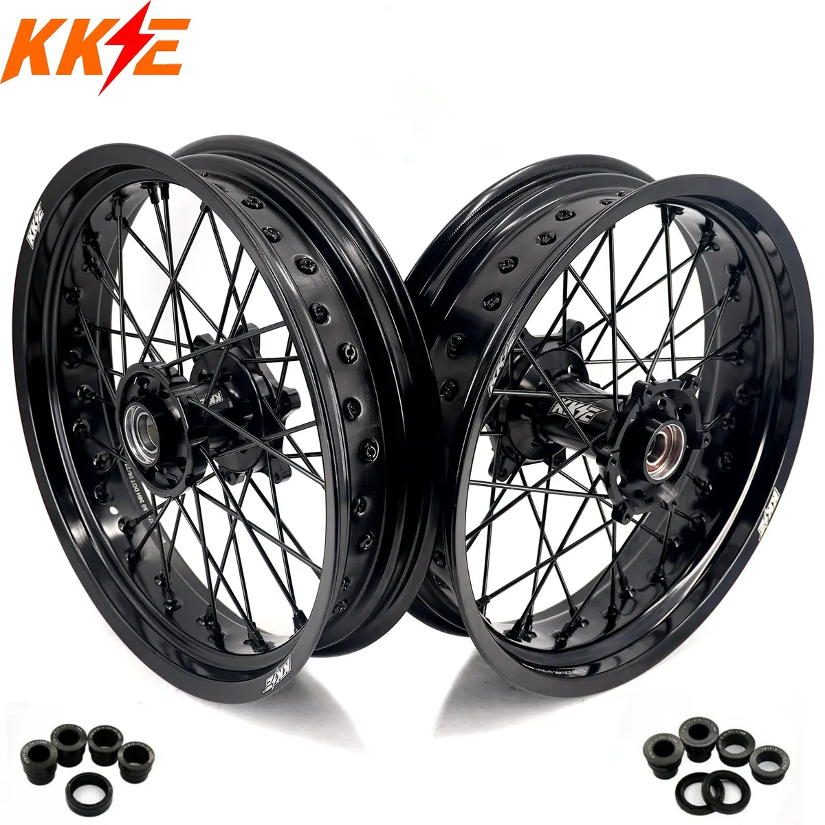 Kke 17Inch Supermoto Rims For Ktm Sx Sx-F Xc-F Xc Exc Exc-F 2003-2025 Black 1