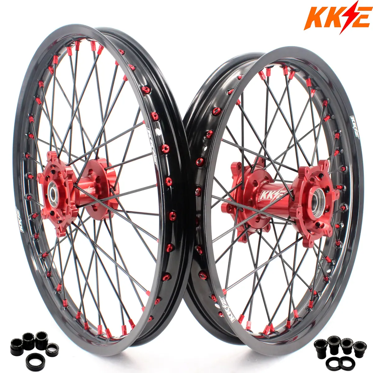Kke 21 & 19 Mx Spoked Race Wheels For Suzuki Rm125 Rm250 1996 1997 1998 1999 2000 1