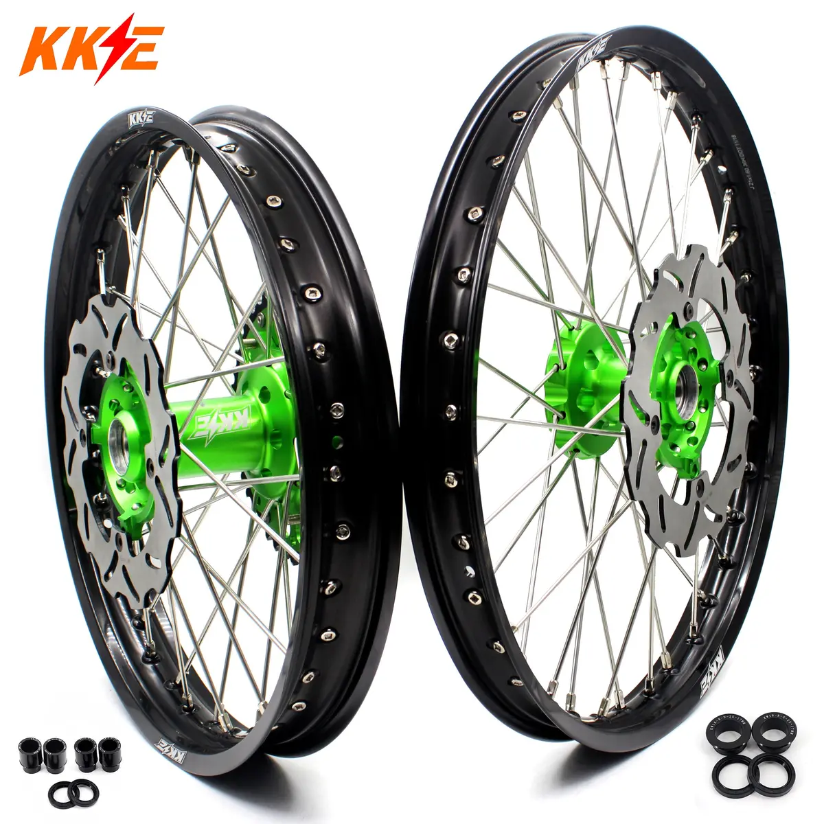 Kke 21" 19" Dirtbike For Kawasaki Kx125 Kx250 1993-2002 Spoke Wheels Rims 1
