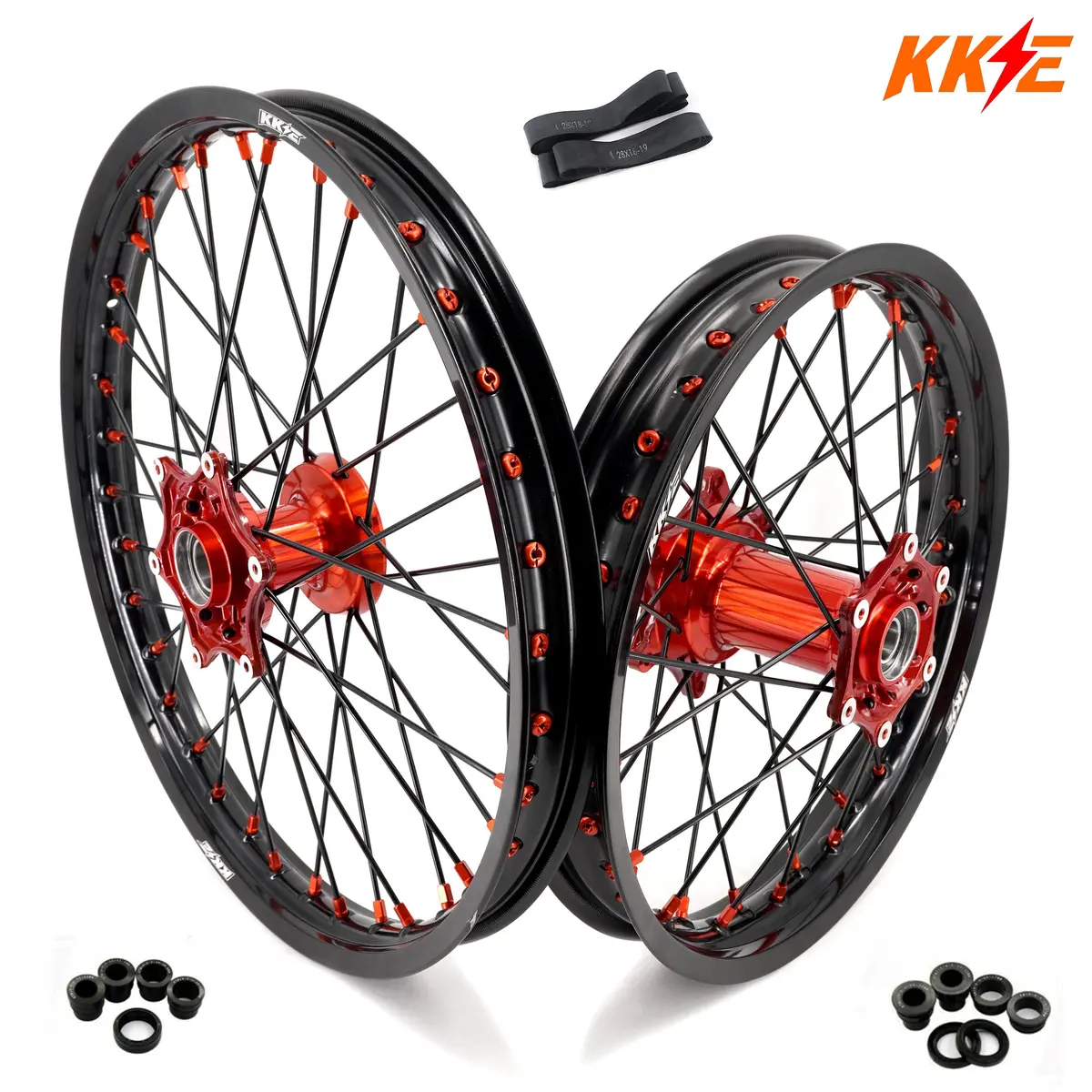 Kke 21" 18" Cast Enduro Wheels For Ktm Exc Exc-F Exc-E 2003-2025 Black Spokes 1