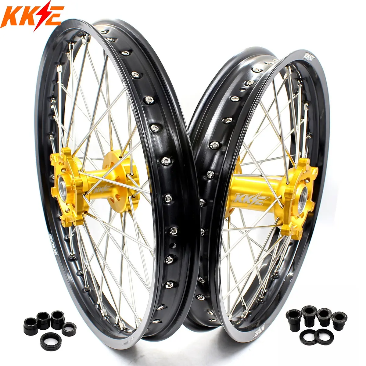 Kke 21 & 19 Mx Off Road Wheels For Suzuki Rm125 2001-2007 Rm250 2001-2008 1