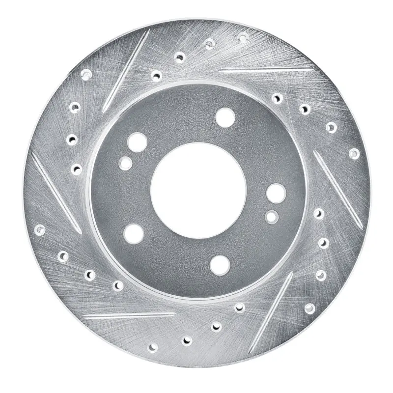 R1 90-90 Plymouth Laser Front Left Drilled & Slotted Silver Brake Rotor 1