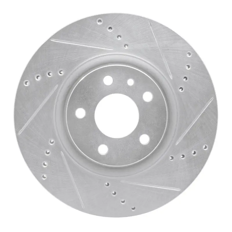 R1 91-20 Alfa Romeo 164 Front Right Drilled & Slotted Silver Brake Rotor 1
