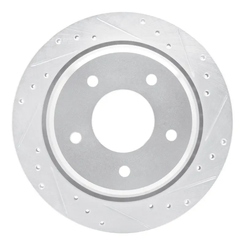 R1 1994-1996 Chevrolet Commercial Chassis Rear Right Drilled & Slotted Silver Brake Rotor 1