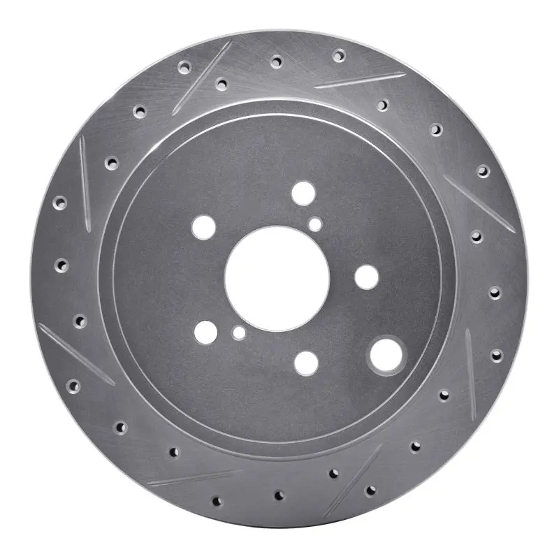 R1 10-25 Scion Fr-S Rear Left Drilled & Slotted Silver Brake Rotor 1