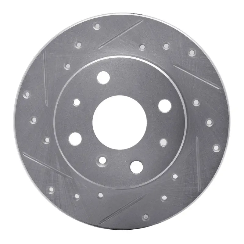 R1 88-92 Daihatsu Charade Front Right Drilled & Slotted Silver Brake Rotor 1