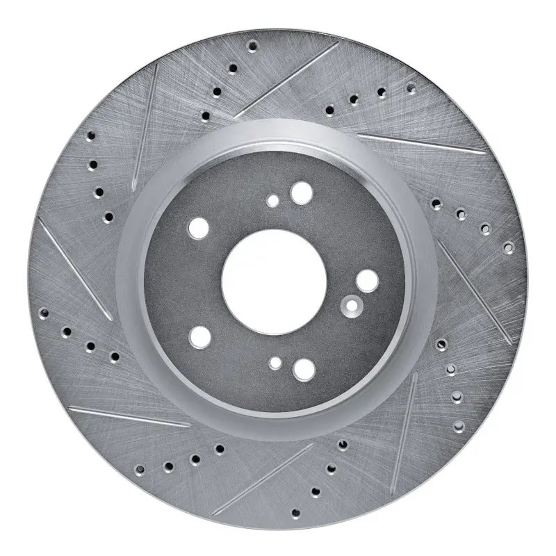 R1 2019-2025 Acura Rdx Front Left Drilled & Slotted Silver Brake Rotor 1