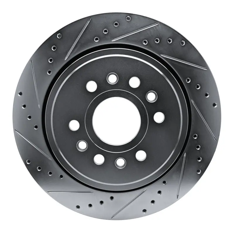 R1 21-25 Jeep Grand Wagoneer L Rear Left Drilled & Slotted Silver Brake Rotor 1