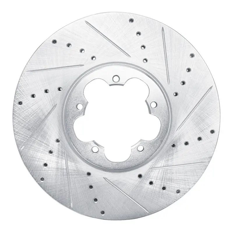R1 14-19 Ford Transit-150 Front Right Drilled & Slotted Silver Brake Rotor 1