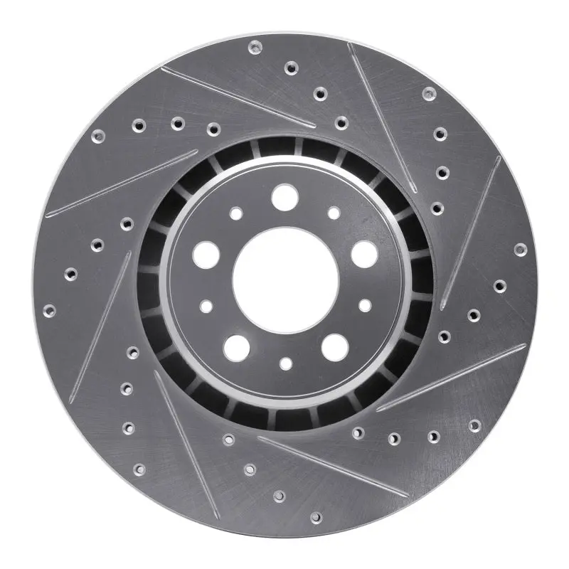 R1 03-09 Volvo Xc90 Front Right Drilled & Slotted Silver Brake Rotor 1