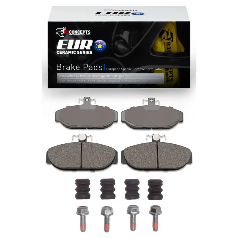 R1 82-92 Volvo 940 Front Euro Ceramic Brake Pads And Hardware Kit 1