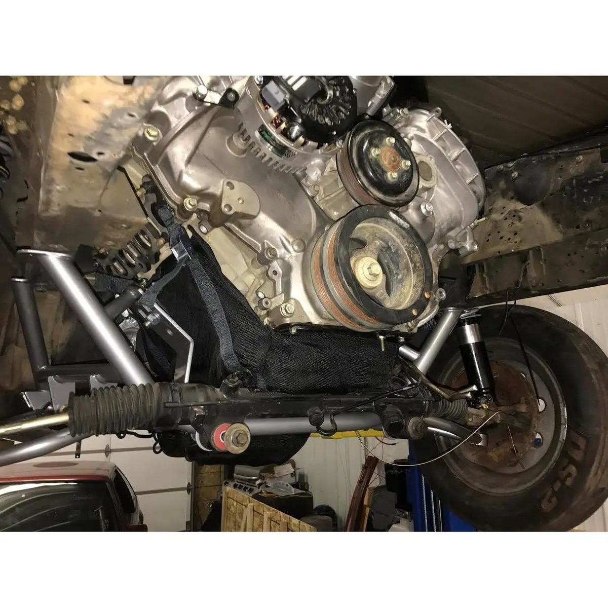 Motion Raceworks 5.0 Coyote Engine Diaper, Nhra & Ihra Approved (For Motor Mounts, W/Cutouts) 1