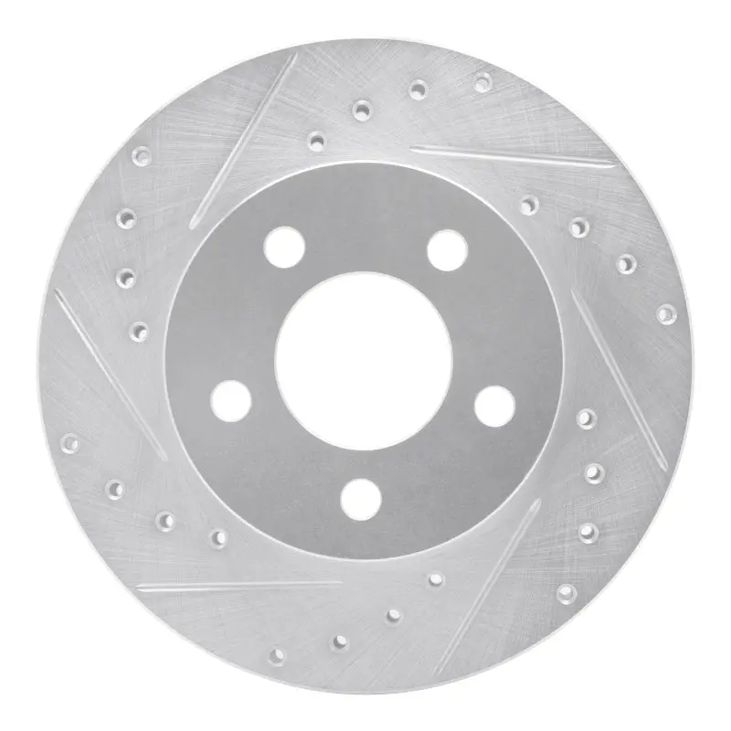 R1 95-02 Ford Explorer Front Left Drilled & Slotted Silver Brake Rotor 1
