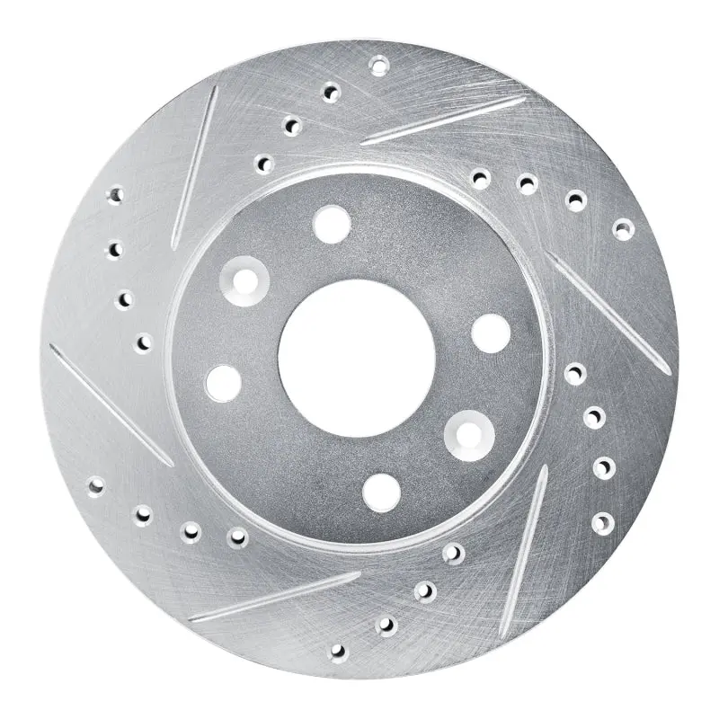 R1 94-00 Kia Spectra Front Left Drilled & Slotted Silver Brake Rotor 1