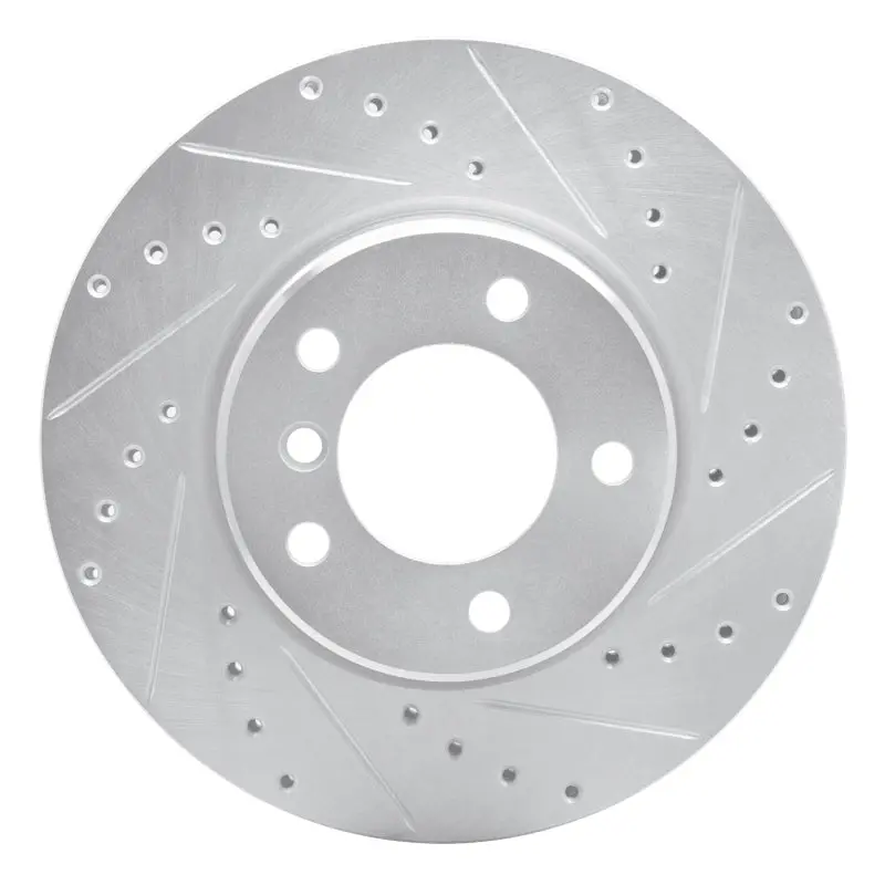 R1 04-10 Bmw 525I (Usa/Canada) Front Right Drilled & Slotted Silver Brake Rotor 1