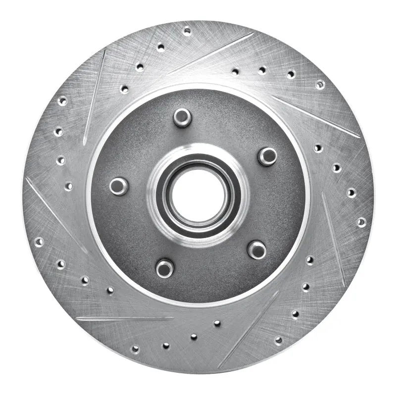 R1 90-02 Chevrolet Astro Front Left Drilled & Slotted Silver Brake Rotor 1